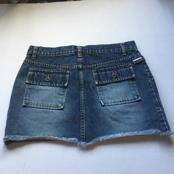 Vintage Tommy Jeans Denim Skirt Frayed Bottom - Picture 2 of 6